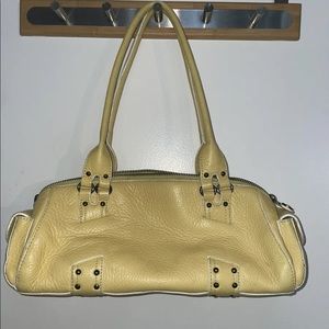 SOLD Vintage Y2K Yellow Pebbled Leather Cole Haan Shoulder Bag Purse Authentic